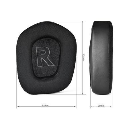 Ανταλλακτικά Earpads Ακουστικών για Logitech G733, Αφρός Μνήμης + Ύφασμα + Δέρμα, Μαύρο, Black, Ψυκτικό Τζελ, 1 Ζεύγος