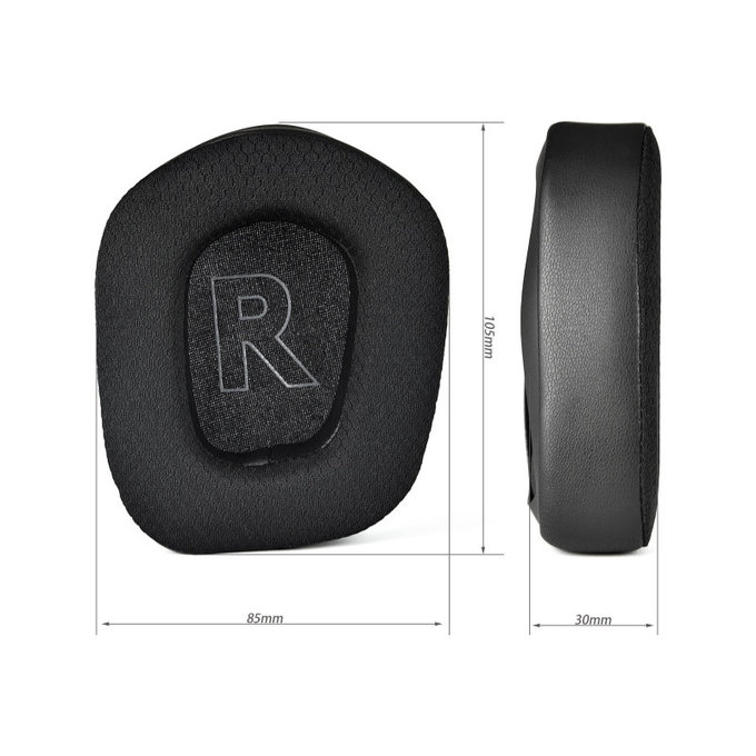 Ανταλλακτικά Earpads Ακουστικών για Logitech G733, Αφρός Μνήμης + Ύφασμα + Δέρμα, Μαύρο, Black, Ψυκτικό Τζελ, 1 Ζεύγος