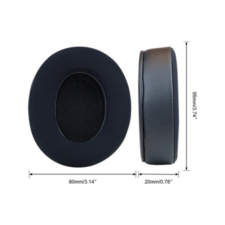 Ανταλλακτικά Earpads Ακουστικών για Beats Studio Pro, Αφρός Μνήμης + Ύφασμα + Δέρμα, Μαύρο, Black, Ψυκτικό Τζελ, 1 Ζεύγος