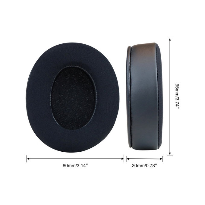 Ανταλλακτικά Earpads Ακουστικών για Beats Studio Pro, Αφρός Μνήμης + Ύφασμα + Δέρμα, Μαύρο, Black, Ψυκτικό Τζελ, 1 Ζεύγος