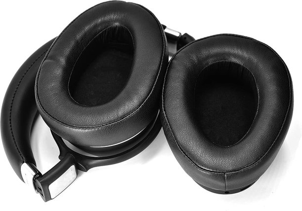 Ανταλλακτικά Earpads Ακουστικών για Sennheiser PXC550, PX550, Αφρός Μνήμης + Δέρμα, Μαύρο, Black, 1 Ζεύγος