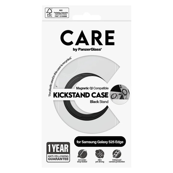 Θήκη Kickstand για Samsung Galaxy S25 Edge, Μαύρο, PanzerGlass