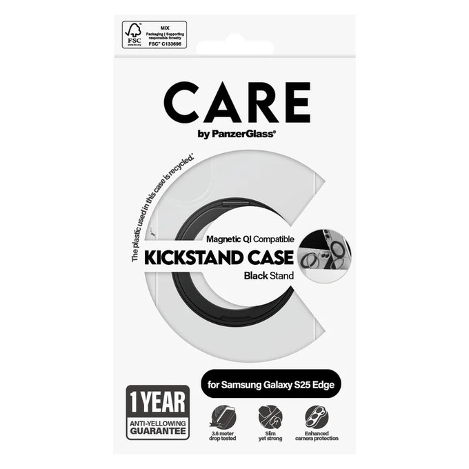 Θήκη Kickstand για Samsung Galaxy S25 Edge, Μαύρο, PanzerGlass
