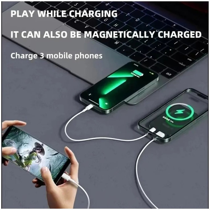 MagSafe PowerBank 5000mAh με οθόνη LED | μαύρο | FixPremium