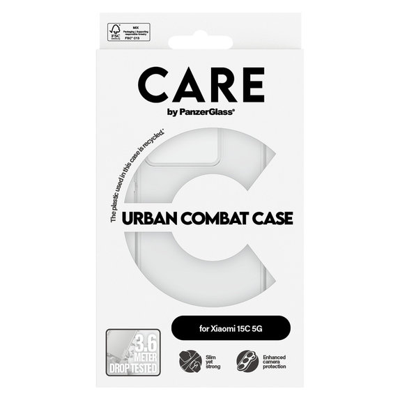 Θήκη Urban Combat για Xiaomi 15C 5G, Διάφανο, PanzerGlass