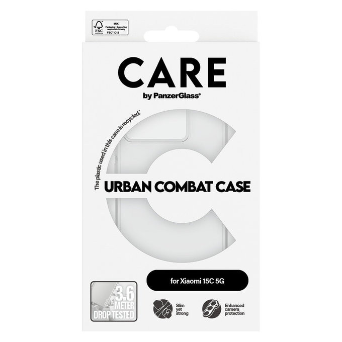 Θήκη Urban Combat για Xiaomi 15C 5G, Διάφανο, PanzerGlass