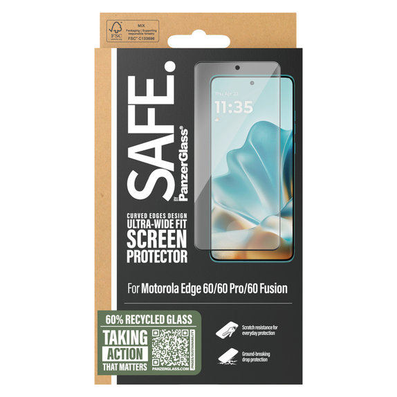 Σκληρυμένο γυαλί UWF για Motorola Edge 60/60 Pro/60 Fusion, Μαύρο, SAFE by PanzerGlass