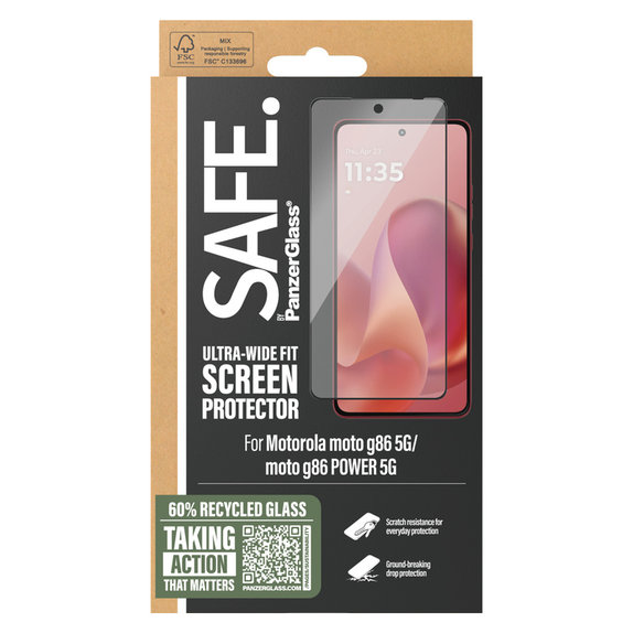 Σκληρυμένο γυαλί UWF για Motorola Moto G86 Power, Μαύρο, SAFE by PanzerGlass