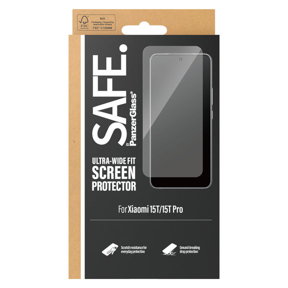 Σκληρυμένο γυαλί UWF για Xiaomi 15T/15T Pro, Μαύρο, SAFE by PanzerGlass