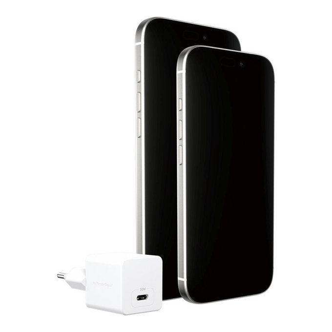 Αντάπτορας ταξιδιού Grand Prix USB-C, GaN, 30 W PD, ασημί-λευκό, empower