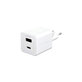 Αντάπτορας ταξιδιού Grand Prix USB-C/USB-A, GaN, 35 W PD, ασημί-λευκό, empower