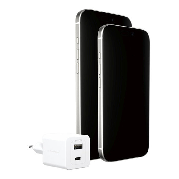 Αντάπτορας ταξιδιού Grand Prix USB-C/USB-A, GaN, 35 W PD, ασημί-λευκό, empower