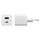 Αντάπτορας ταξιδιού Grand Prix USB-C/USB-A, GaN, 35 W PD, ασημί-λευκό, empower