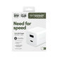 Αντάπτορας ταξιδιού Grand Prix USB-C/USB-A, GaN, 35 W PD, ασημί-λευκό, empower