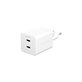 Ταξιδιωτικός αντάπτορας Grand Prix 2x USB-C, GaN, 45 W PD, Ασημί-λευκό, empower