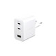 Ταξιδιωτικός αντάπτορας Grand Prix 2x USB-C/USB-A, GaN, 70 W PD, Ασημί-λευκό, empower