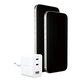 Ταξιδιωτικός αντάπτορας Grand Prix 2x USB-C/USB-A, GaN, 70 W PD, Ασημί-λευκό, empower
