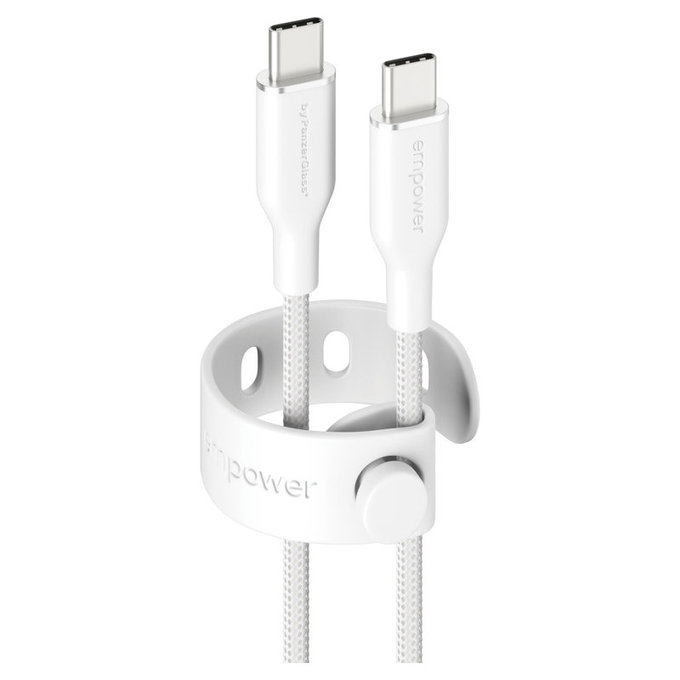 Καλώδιο USB-C, 60 W, Racing, 1,2 m, ασημί-λευκό, empower
