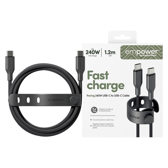 Καλώδιο USB-C, 240 W, Racing, 1, 2 m, Space Black, empower