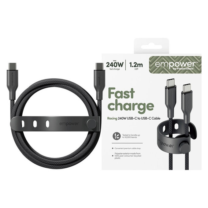 Καλώδιο USB-C, 240 W, Racing, 1, 2 m, Space Black, empower