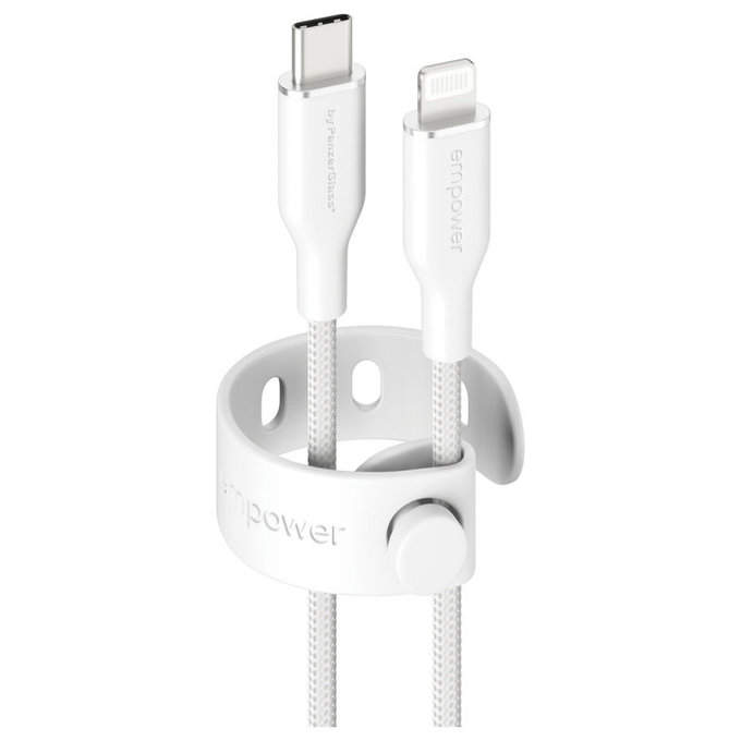 Καλώδιο USB-C/Lightning, 60 W, Racing, 1, 2 m, Ασημί-λευκό, empower
