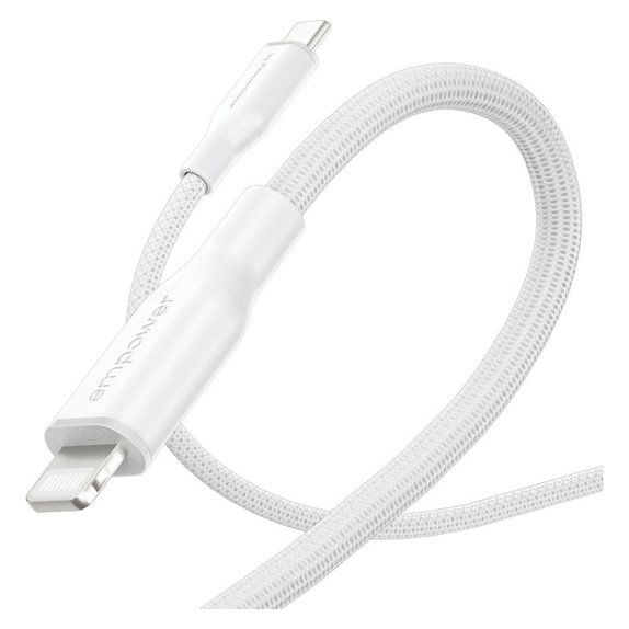Καλώδιο USB-C/Lightning, 60 W, Racing, 1, 2 m, Ασημί-λευκό, empower