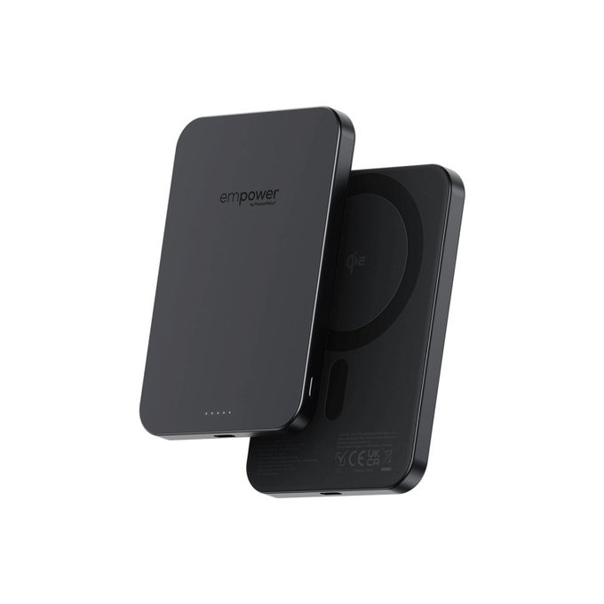 Ασύρματο PowerBank 5000 mAh, 20 W, συμβατό με MagSafe, Qi2/USB-C, Space Black, empower