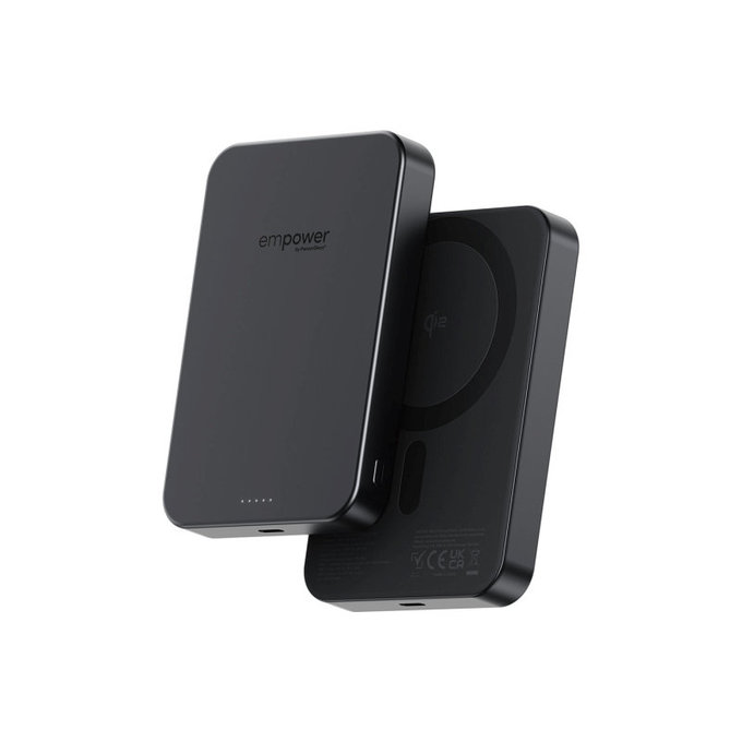 Ασύρματο PowerBank 10000 mAh, 20 W, συμβατό με MagSafe, Qi2/USB-C, Space Black, empower