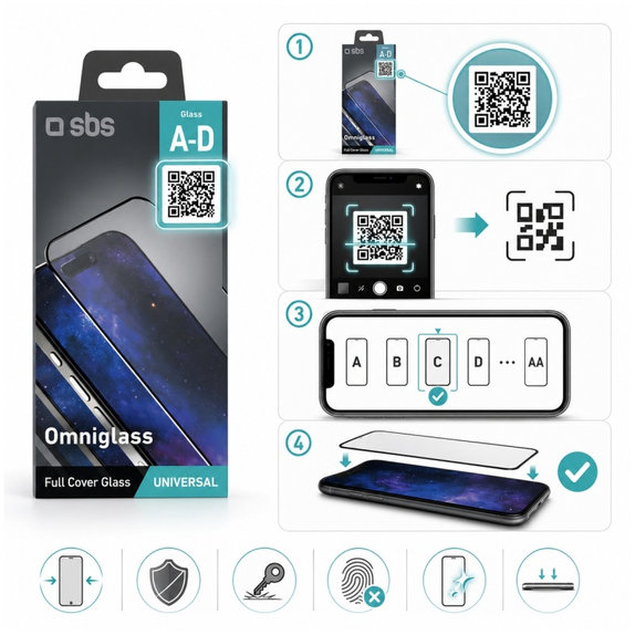 Προστατευτικό γυαλί γενικής χρήσης Omniglass Z, Μαύρο, SBS