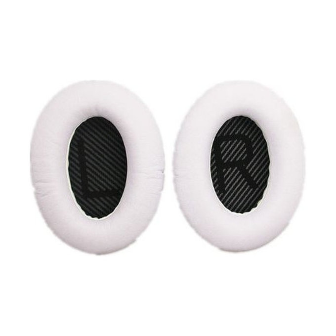 Ανταλλακτικά Earpads Ακουστικών για Bose QuietComfort 2, 15, 25 a 35, Αφρός Μνήμης + PU Δέρμα, Black-white, 1 Pair