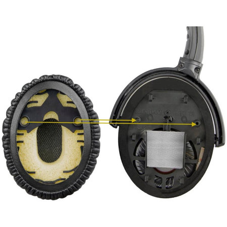 Ανταλλακτικά Earpads Ακουστικών για Bose QuietComfort 3, OE/ON-EAR a OE1, Αφρός Μνήμης + PU Δέρμα, Μαύρο, 1 Pair