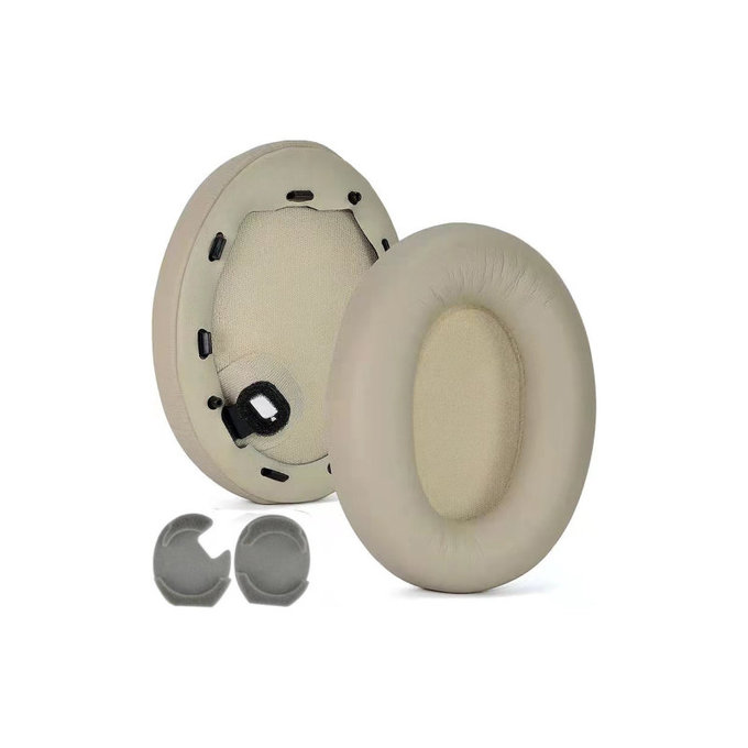 Ανταλλακτικά Earpads Ακουστικών για Sony WH-1000XM4, Αφρός Μνήμης + PU Δέρμα, Μπεζ, 1 Pair