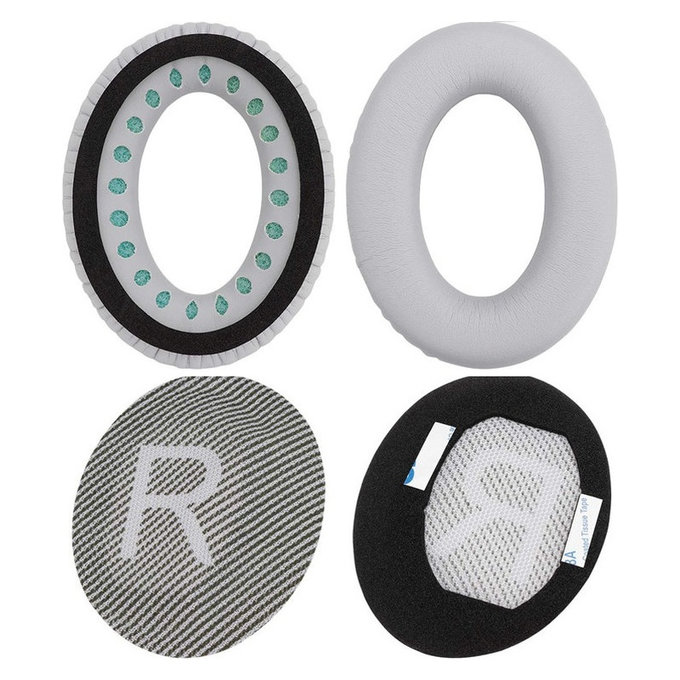 Ανταλλακτικά Earpads Ακουστικών για Bose QuietComfort 35, Αφρός Μνήμης + PU Leather, Γκρι, 1 Pair