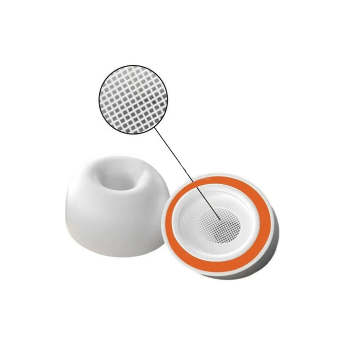 Ανταλλακτικά Silicone Ear Tips (M) για Apple AirPods 1, 2 Pro, Αφρός Μνήμης, Λευκό
