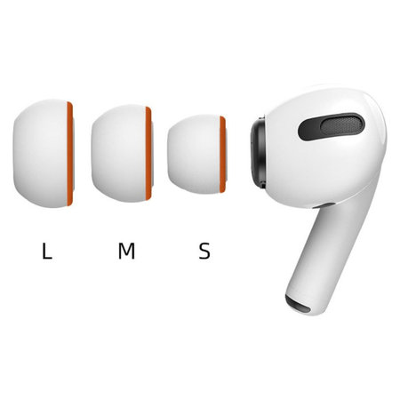 Ανταλλακτικά Silicone Ear Tips (M) για Apple AirPods 1, 2 Pro, Αφρός Μνήμης, Λευκό