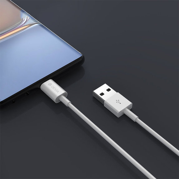 Καλώδιο USB / USB-C Smart, 2.1A, 2m, λευκό, Devia