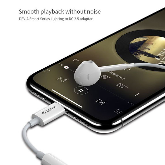 Αντάπτορας Smart 3,5mm Jack / Lightning, λευκός, Devia