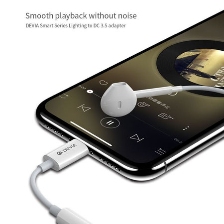 Αντάπτορας Smart 3,5mm Jack / Lightning, λευκός, Devia