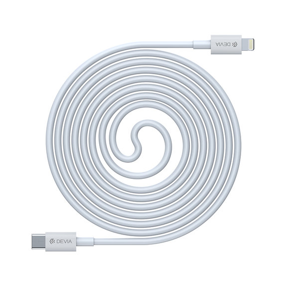 Καλώδιο Lightning / USB-C Smart, PD 20W, 1m, λευκό, Devia