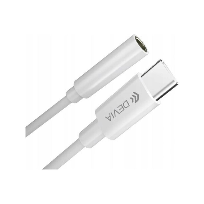 Αντάπτορας Smart 3,5mm Jack / USB-C, λευκός, Devia