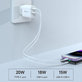 Φορτιστής Smart USB-C + USB-A, PD 20W, λευκός, Devia