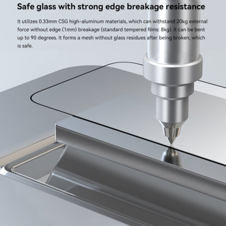 Tempered Glass FullCover με εφαρμοστή για iPhone 15 Pro, Devia