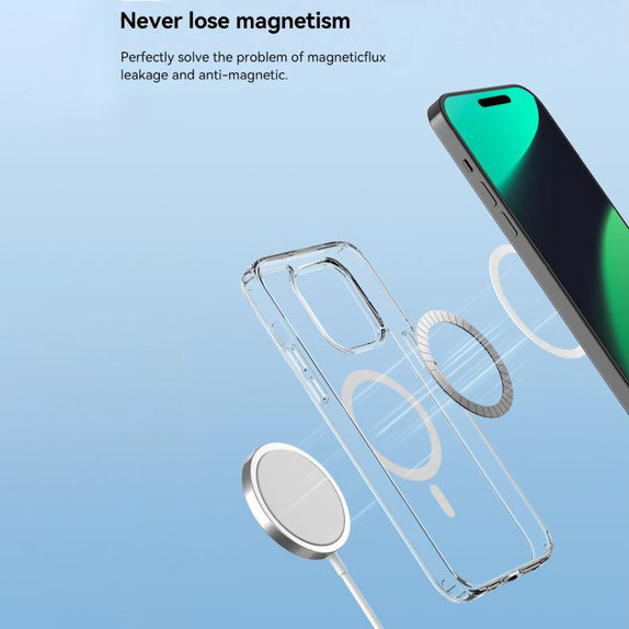 Θήκη Clear με MagSafe για iPhone 15 Plus, διάφανη, Devia