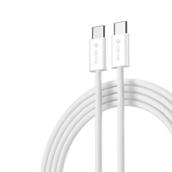 Καλώδιο USB-C / USB-C Smart, PD 60W, 1m, λευκό, Devia