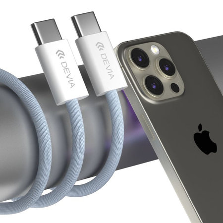Καλώδιο USB-C / USB-C Smart, PD 60W, 1m, λευκό, Devia