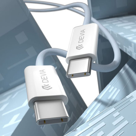Καλώδιο USB-C / USB-C Smart, PD 60W, 1m, λευκό, Devia