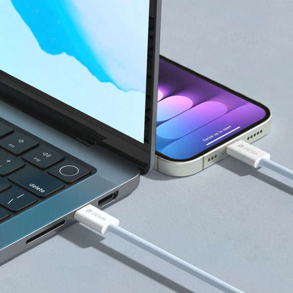 Καλώδιο USB-C / USB-C Smart, PD 60W, 1m, λευκό, Devia