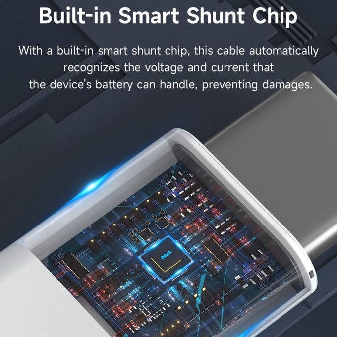 Καλώδιο USB-C / USB-C Smart, PD 60W, 1m, λευκό, Devia