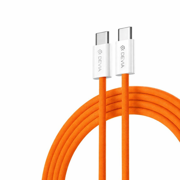 Καλώδιο USB-C / USB-C Smart, PD 60W, 1m, πορτοκαλί, Devia