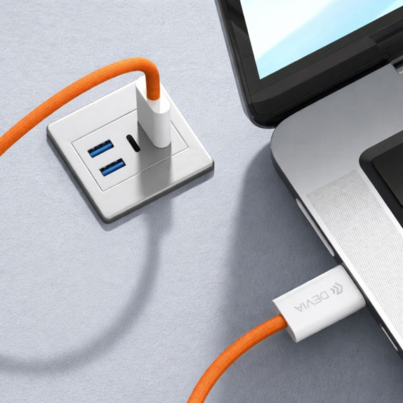 Καλώδιο USB-C / USB-C Smart, PD 60W, 1m, πορτοκαλί, Devia